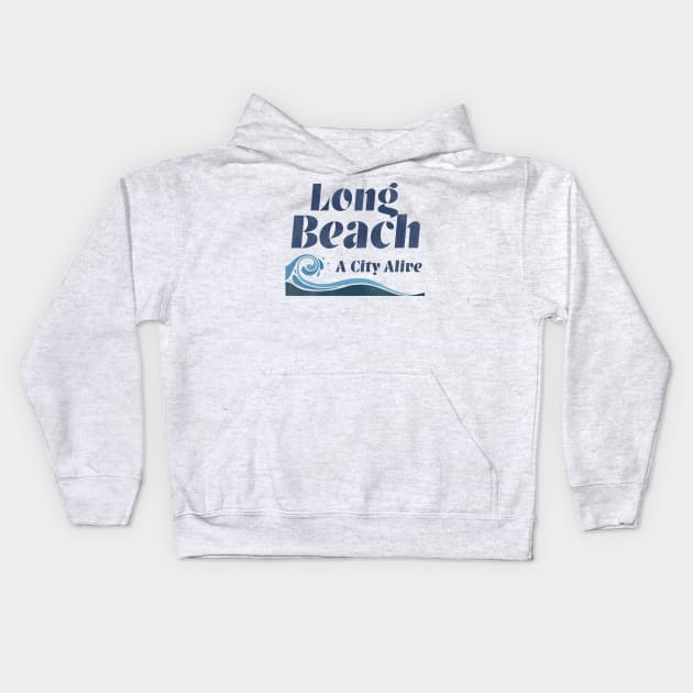 Long Beach A City Alive Kids Hoodie by darklordpug